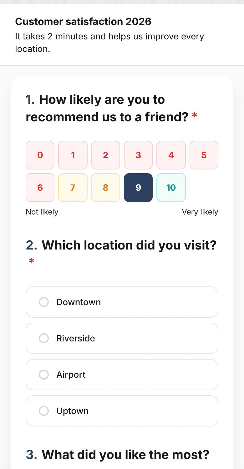 A SurvIQ survey being answered on a phone