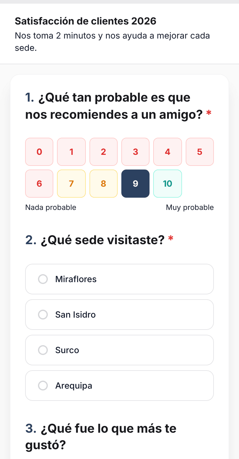 Encuesta de SurvIQ respondida desde un celular